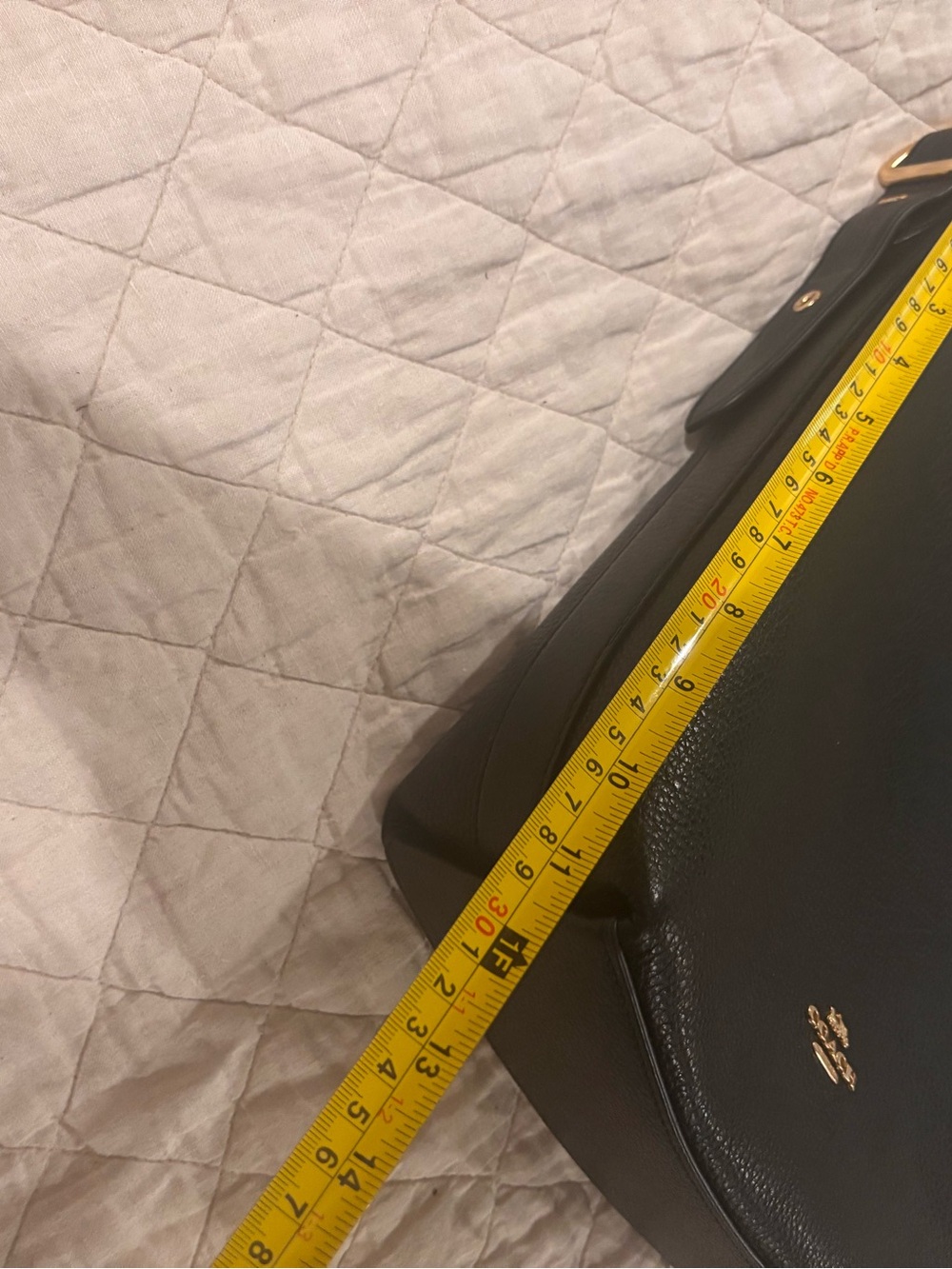 Coach Black Leather Shoulder Bag with Gold Hardware - Picture 6 of 6